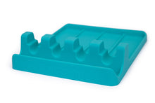 Load image into Gallery viewer, EnviKitchen Silicone Spoon Rest - Cooking Utensil Holder with Drip Pad Walls - Multiple Spoon Rest with Wider Slots for Bigger Utensils, Tongs - BPA-Free Spatula Rest for Stove, Kitchen, Countertop - Tranquil Turquoise