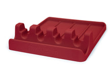 Load image into Gallery viewer, EnviKitchen Silicone Spoon Rest - Cooking Utensil Holder with Drip Pad Walls - Multiple Spoon Rest with Wider Slots for Bigger Utensils, Tongs - BPA-Free Spatula Rest for Stove, Kitchen, Countertop - Velvet Red