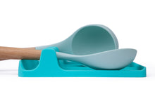 Load image into Gallery viewer, EnviKitchen Silicone Spoon Rest - Cooking Utensil Holder with Drip Pad Walls - Multiple Spoon Rest with Wider Slots for Bigger Utensils, Tongs - BPA-Free Spatula Rest for Stove, Kitchen, Countertop - Tranquil Turquoise