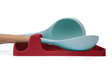 Load image into Gallery viewer, EnviKitchen Silicone Spoon Rest - Cooking Utensil Holder with Drip Pad Walls - Multiple Spoon Rest with Wider Slots for Bigger Utensils, Tongs - BPA-Free Spatula Rest for Stove, Kitchen, Countertop - Velvet Red
