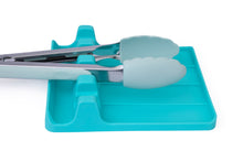 Load image into Gallery viewer, EnviKitchen Silicone Spoon Rest - Cooking Utensil Holder with Drip Pad Walls - Multiple Spoon Rest with Wider Slots for Bigger Utensils, Tongs - BPA-Free Spatula Rest for Stove, Kitchen, Countertop - Tranquil Turquoise