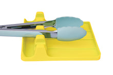 Load image into Gallery viewer, EnviKitchen Silicone Spoon Rest - Cooking Utensil Holder with Drip Pad Walls - Multiple Spoon Rest with Wider Slots for Bigger Utensils, Tongs - BPA-Free Spatula Rest for Stove, Kitchen, Countertop - Luminous Yellow