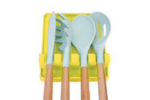 Load image into Gallery viewer, EnviKitchen Silicone Spoon Rest - Cooking Utensil Holder with Drip Pad Walls - Multiple Spoon Rest with Wider Slots for Bigger Utensils, Tongs - BPA-Free Spatula Rest for Stove, Kitchen, Countertop - Luminous Yellow