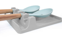 Load image into Gallery viewer, EnviKitchen Silicone Spoon Rest - Cooking Utensil Holder with Drip Pad Walls - Multiple Spoon Rest with Wider Slots for Bigger Utensils, Tongs - BPA-Free Spatula Rest for Stove, Kitchen, Countertop - Ultimate Gray